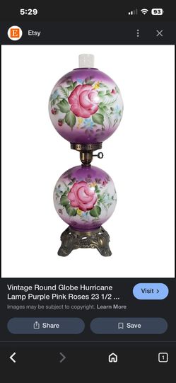 Vintage Round Globe Hurricane Lamp 