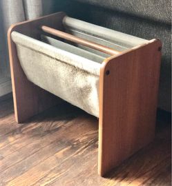 Mid century modern vintage magazine rack
