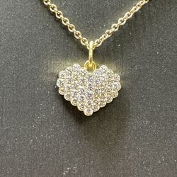 14k Yellow Gold Heart Diamond Pendant