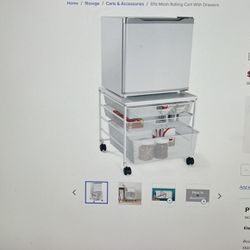 Elfa    ‘Mini fridge Or Printer Cart in White 