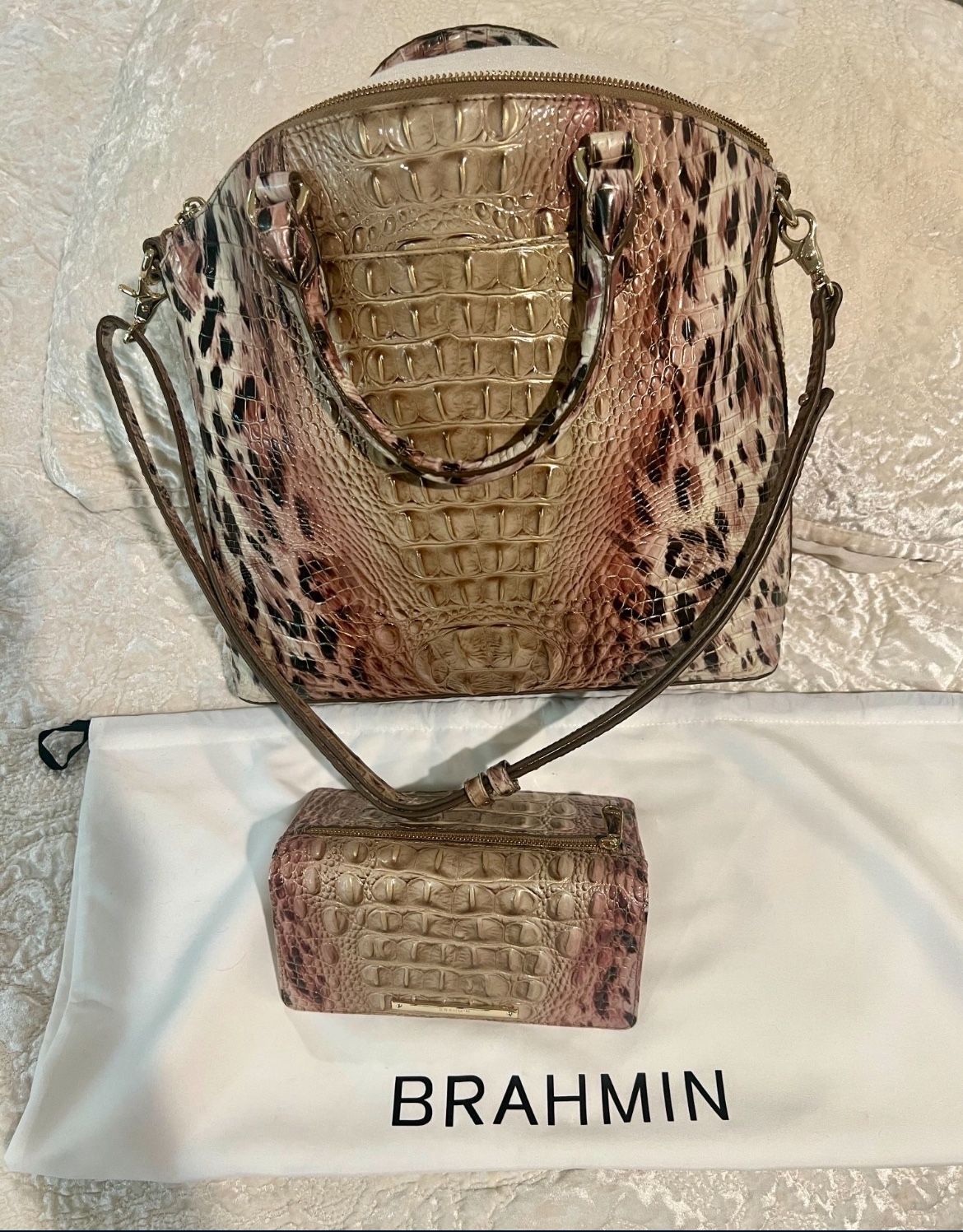 Brahmin Leather Purse & Wallet Large Duxbury Prowl Ombre with Brahmin wallet