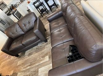 Brown Leather Couch