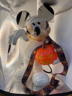 Mickey Mouse Halloween Mummy Figure with Pumpkin