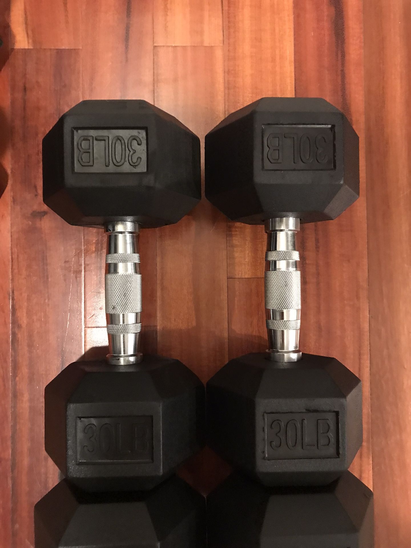 New Rubber Coated Hex Dumbbells 💪 (2x30Lbs) for $48 Firm