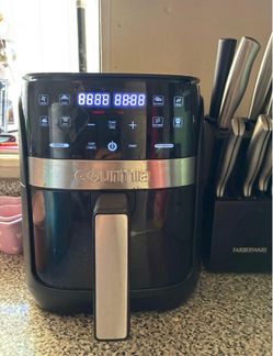 Gourmia Digital 3qt Air Fryer with Guided Cooking Prompts Black/Stainless Steel Finish