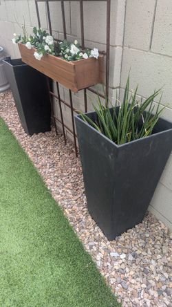 Tall Modern Black Planters