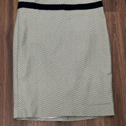 The Limited Skirt Sz 2 Green White Blue Pencil Straight Lined 