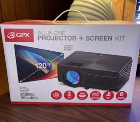 GPX Bluetooth Projector and 120" Projector Screen, PJ300VP  $60