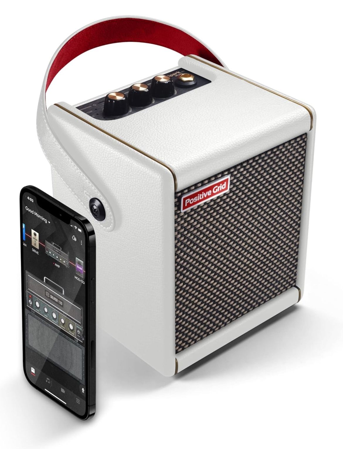 Positive Grid Spark MINI 10W Battery-Powered Stereo Combo Amp White Pearl