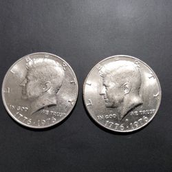 2 1976 Kennedy Half Dollars 