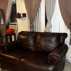 Dark Brown Leather Couches  