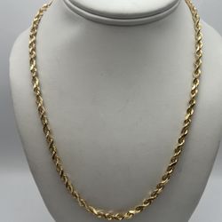 14k Yellow Gold Solid 20” 4.25mm Rope Chain 