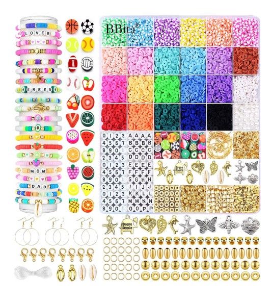 6680Pcs Clay Beads Bracelet Making Kit New