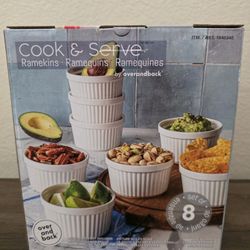 8 Piece White Ramekin Set