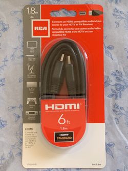 RCA 6ft HDMI Cable New! Standard Cable 