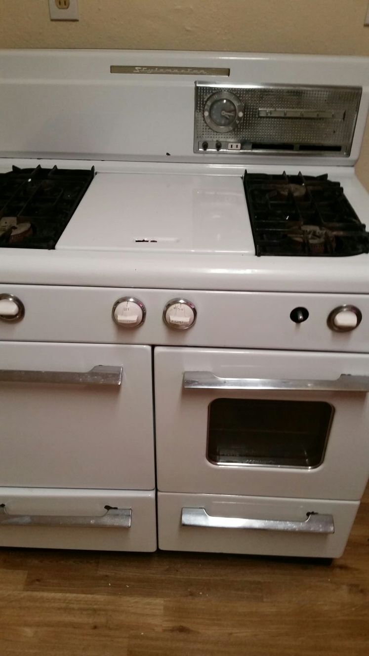 Dixie stylemaster vintage gas stove double oven griddle $75