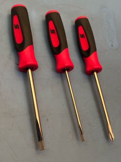 Snap-on Took 3 pc Instinct® Soft Grip Mini-Tip Combination Screwdriver Set (Red)