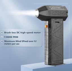 Pwshymi Electric Air Duster 130000RPM Cordless Jet Dry Blower with 3 Gear, 4000mAh Battery for Computer Keyboard, Outdoor Car Home Black