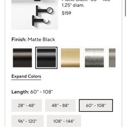 Free - Black Curtain rod 