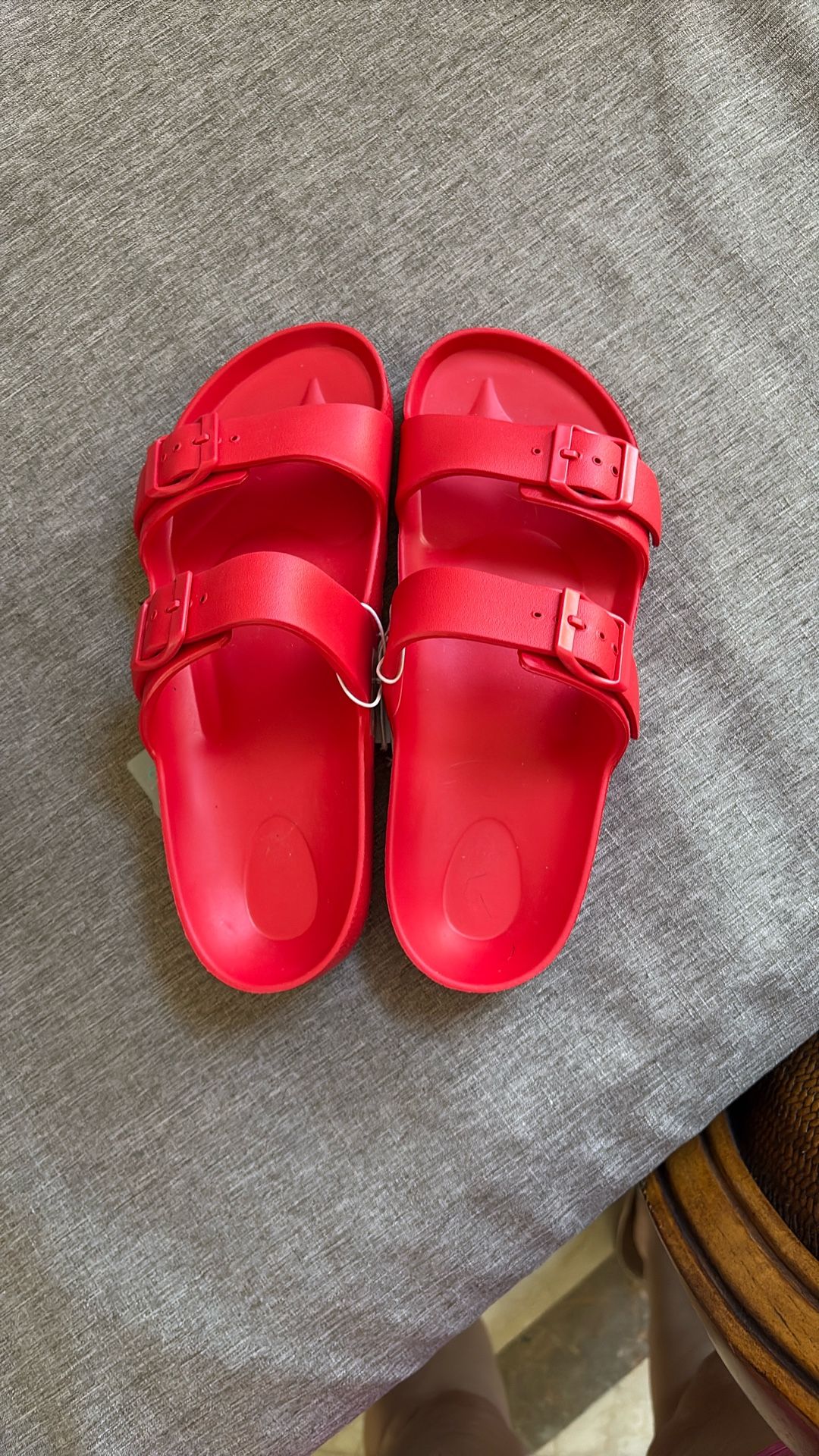 Sandals Red Plastic Like Birkenstocks Size 9
