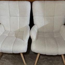 Modern Fabric Armchair, Comfy Fluffy Barrel Chair,
