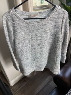 LOFT Light Gray Marled Crewneck Sweater size Medium