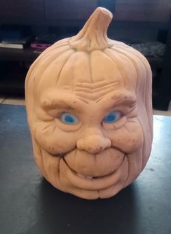Vintage Halloween Pumpkin Face Figurine