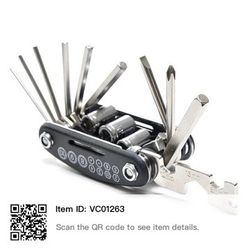 16-in-1 Premium Stainless Steel Mountain Bike Tire Wrench Repair Tool Kit - Ultra-Portable, Durable, and Versatile Essential Tools for Quick, Easy, an