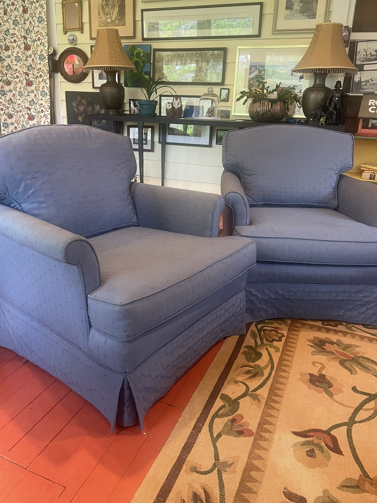 Very Nice Set Of Blue Chairs