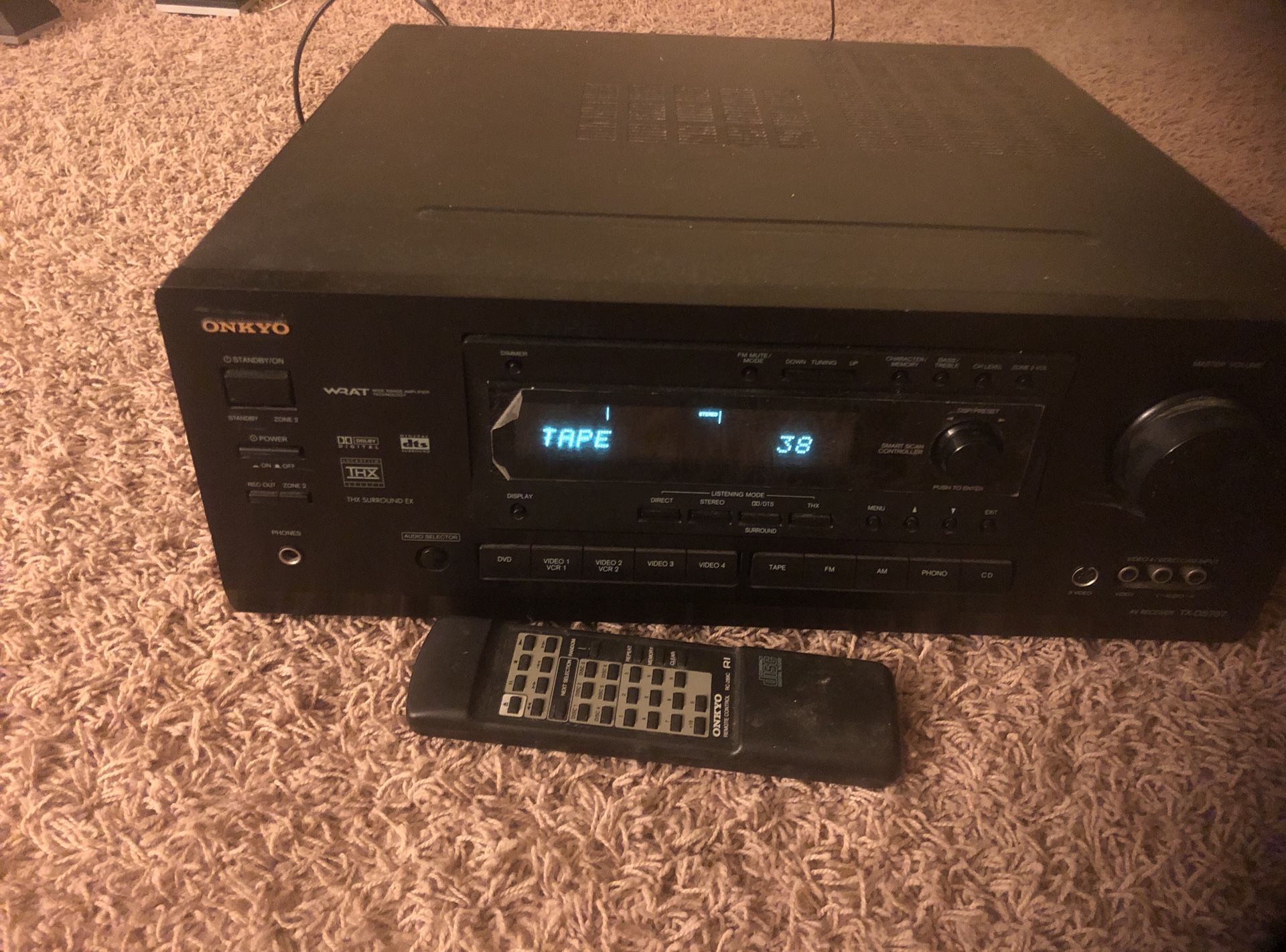 ONKYO TX-DS787 AV STEREO RECEIVER w/ Remote Bundle - Slightly used - See Photos!