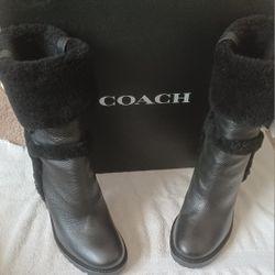 COACH BOOTS- Black LEATHER/size 10