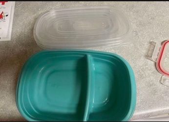 3- Rubbermaid 2 section Food Prep Plastic containers- BRAND NEW