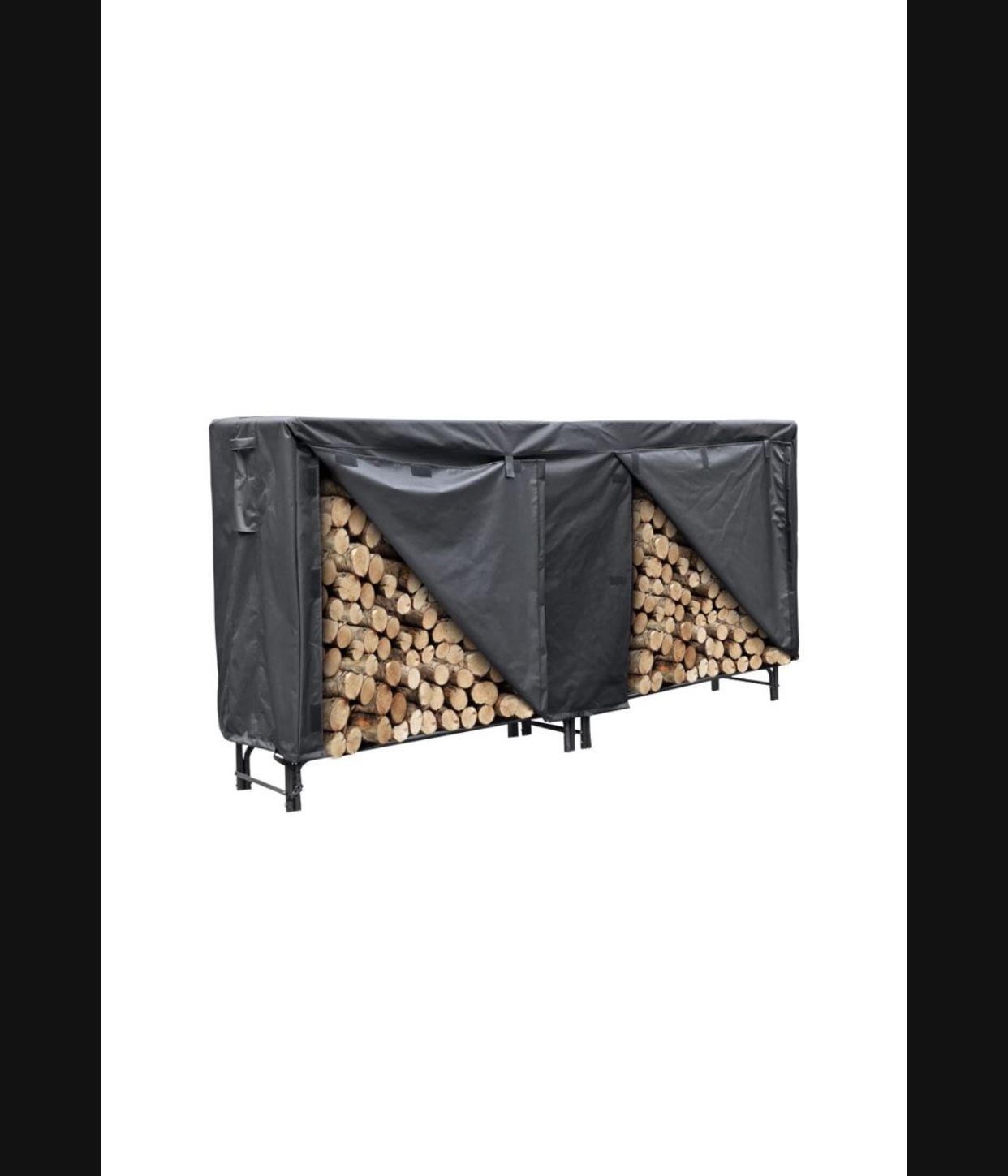  8 FT Firewood Rack Cover, Outdoor Log Rack Cover, 600D Oxford Fabric Heavy Duty Waterproof Protection Cover, Log Holder Cover, Fire Wood Storage Cove