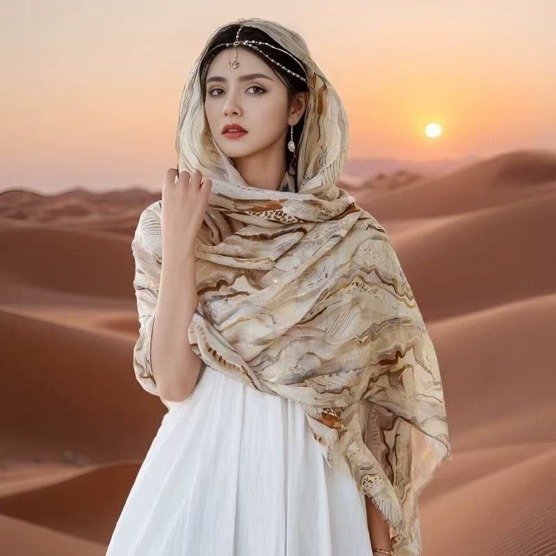 Sun protection headband shawl