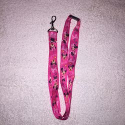 Minnie Mouse Disney Pink Lanyard New