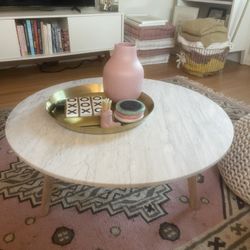 Article Marble Coffee Table – Solid Wood Legs