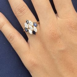 10k Gold Tanzanite Waterfall Cluster Ring