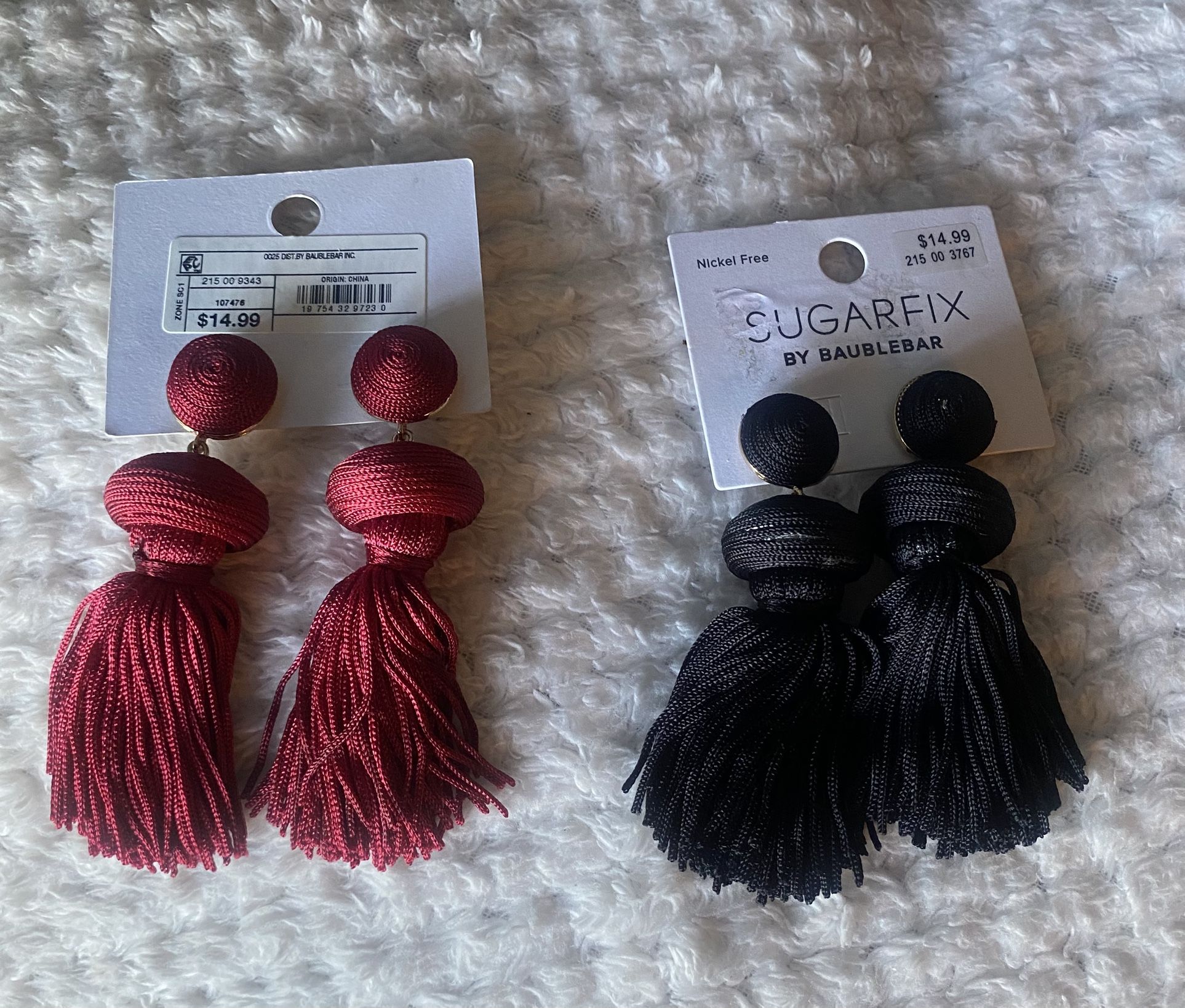 Crimson Red And Midnight Black Earrings