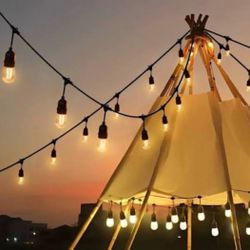 100ft Heavy Duty String Light with 30 LED Shattered Proof Bulbs + 2 Extra LED Bulbs