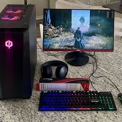 Gaming PC Setup with accessories 