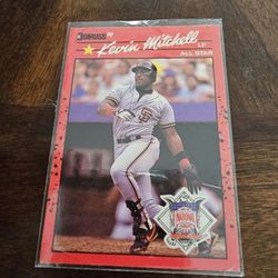 Kevin Mitchell Error 1990 Donruss N.L All-star No Dot Behind Inc Baseball Card 