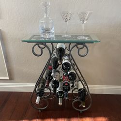 Wine Rack With Glass Top  $45