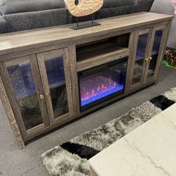 72” TV Stand with Fireplace 🔥 Heating 