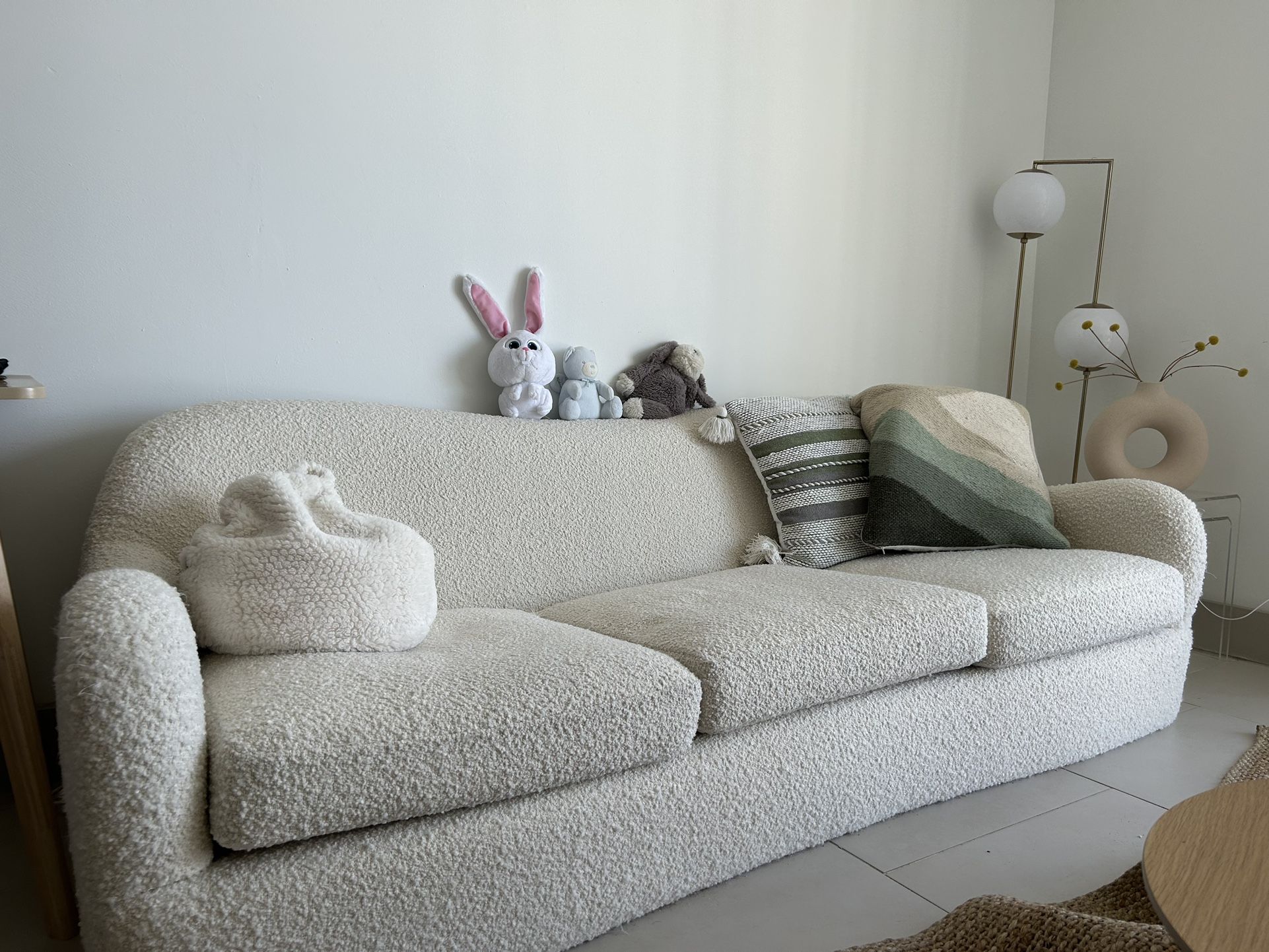 CB2 Bacio Boucle sofa