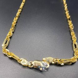 14K Stamped Chain Cuban Mixed-Link Custom 24IN 6MM 