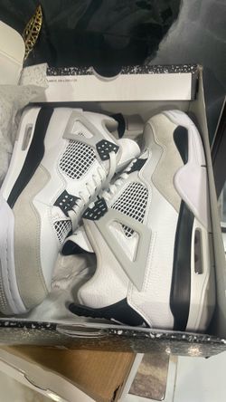 Air Jordan 4 White Grey Black Sneakers size 11