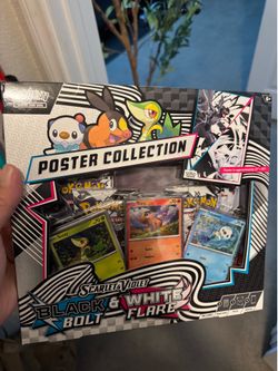 Black bolt and white flare poster collection Pokemon
