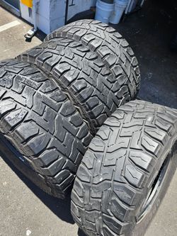 4 used tires Lt35x12.50r17 Toyo RT Open Country LR E, DOT (2024), $450.00