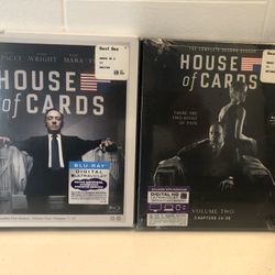 House of Cards Seasons 1 and 2 on Blu Ray (New)