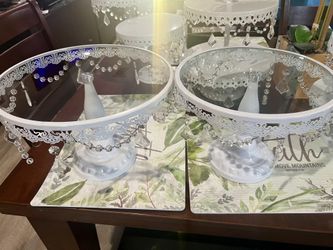 GLASS & METAL DESSERT STANDS VERY NEW $20 EACH